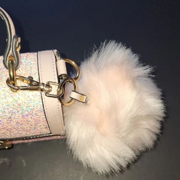 Aldo Glittering Pink Mini Bag with Plush Charm - Picture 8 of 14